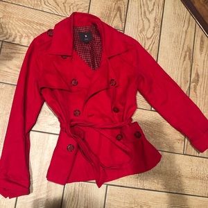 Red coat perfect for cool summer nights
